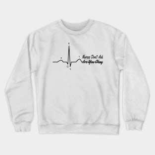 PQRST Funny Nurse Memes Electrocardiogram Wave ECG Crewneck Sweatshirt